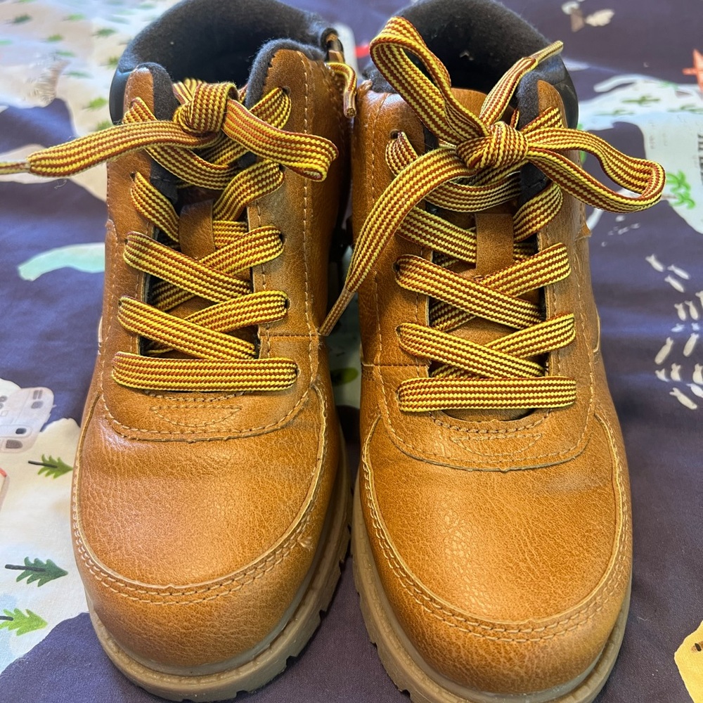 Carter's Tan Kids Boots with Yellow Laces